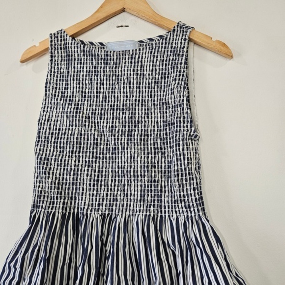 Hill House Home The Ellie Nap Dress Navy Stripe Smocked Maxi Cottagecore Coastal - Picture 3 of 8